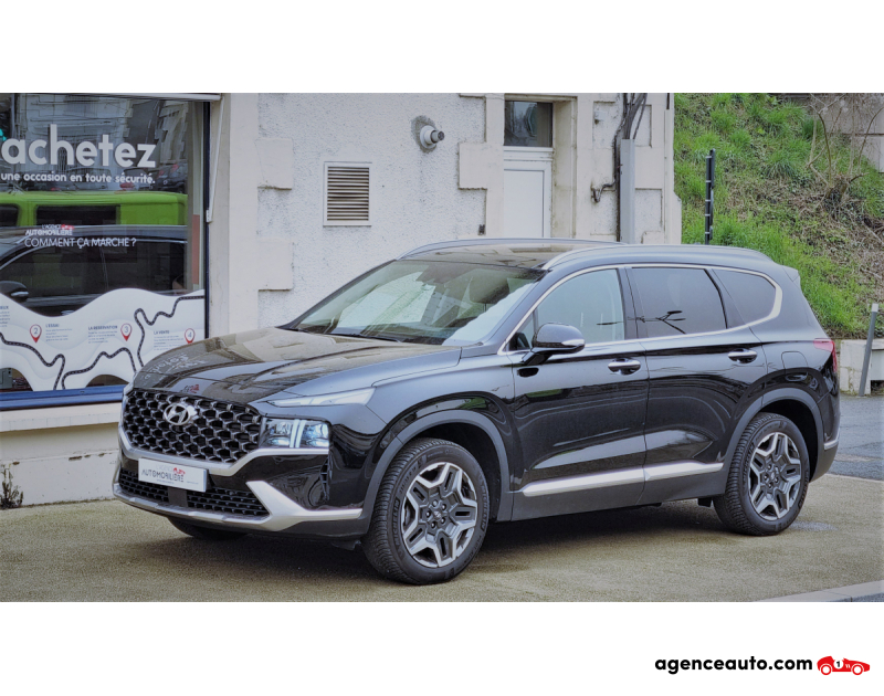 Achat voiture occasion, Auto occasion pas cher | Agence Auto Hyundai Santa Fe 1.6 T-GDI HYBRID 230H 180 HEV EXECUTIVE 7 Places 2WD BVA Noir Année 2020 Automatique Hybride